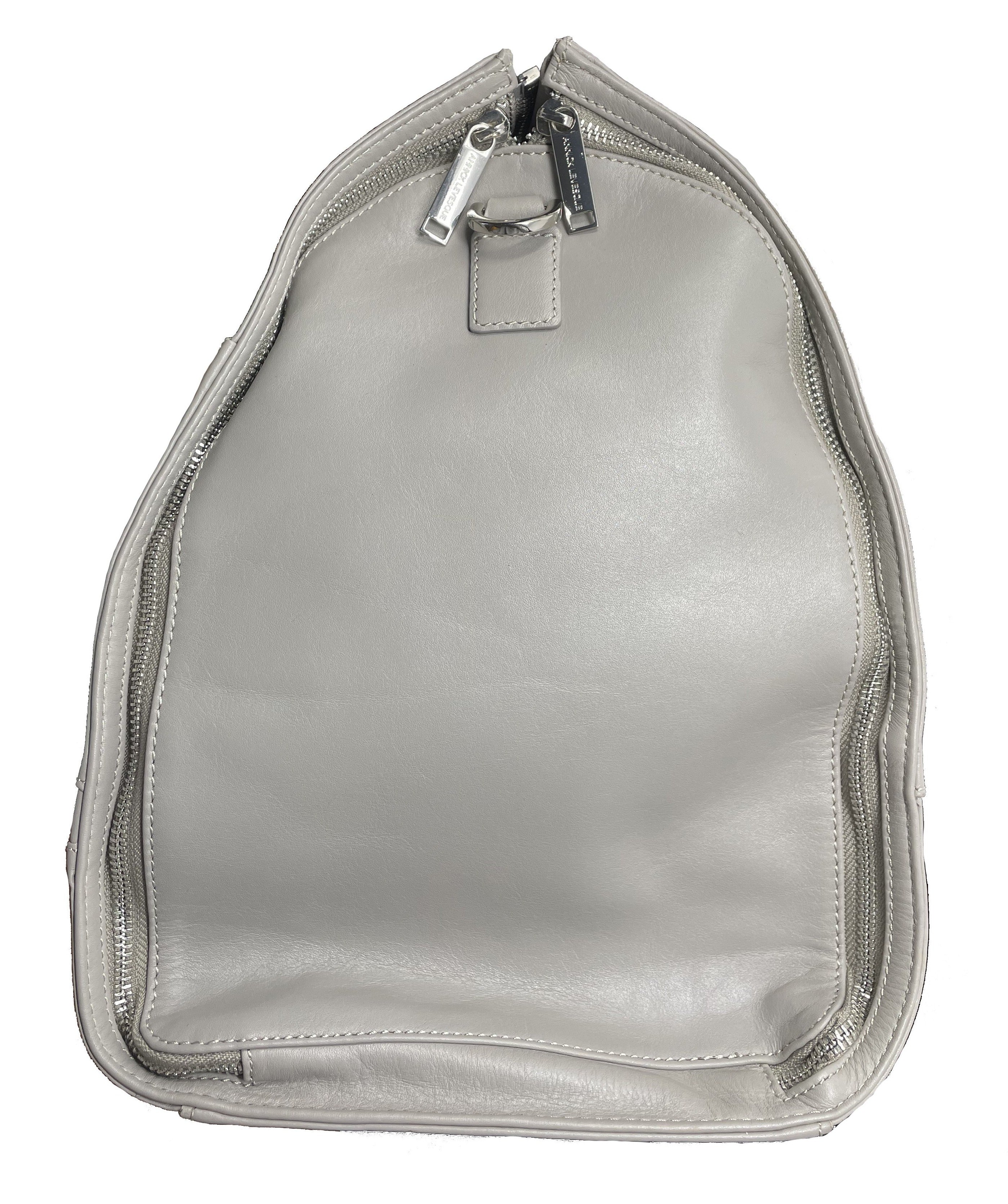Grand Sac de Voyage-Housse en Cuir Véritable Gris, Frederick