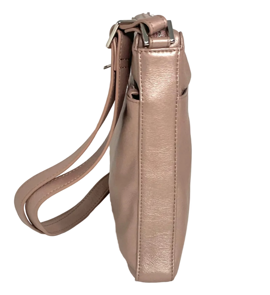 Sac à Bandoulière en cuir Rose Platine | Gisèle