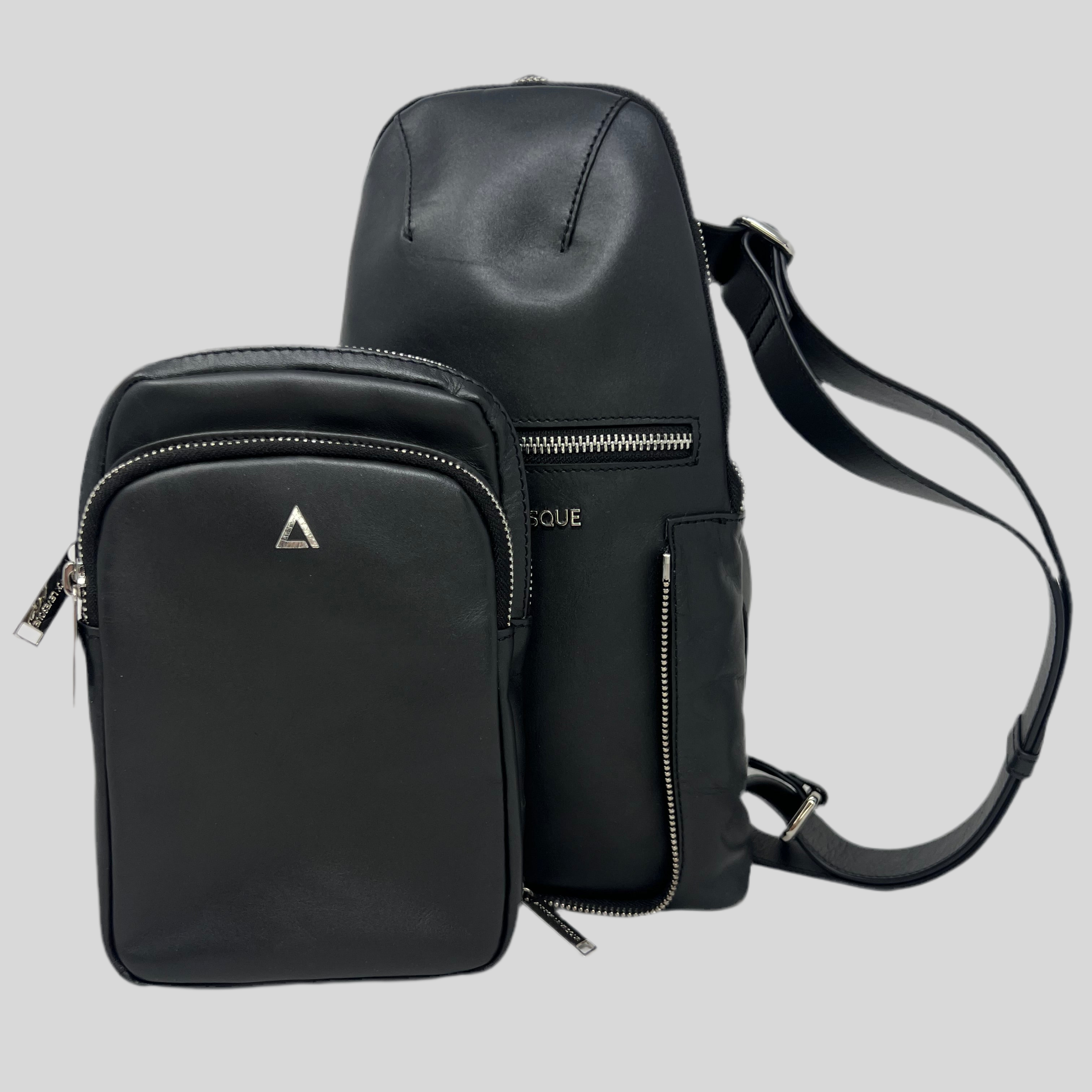 Sac bandoulière 3 en 1 Unisexe avec section pour carte RFID, Noir Gabriel