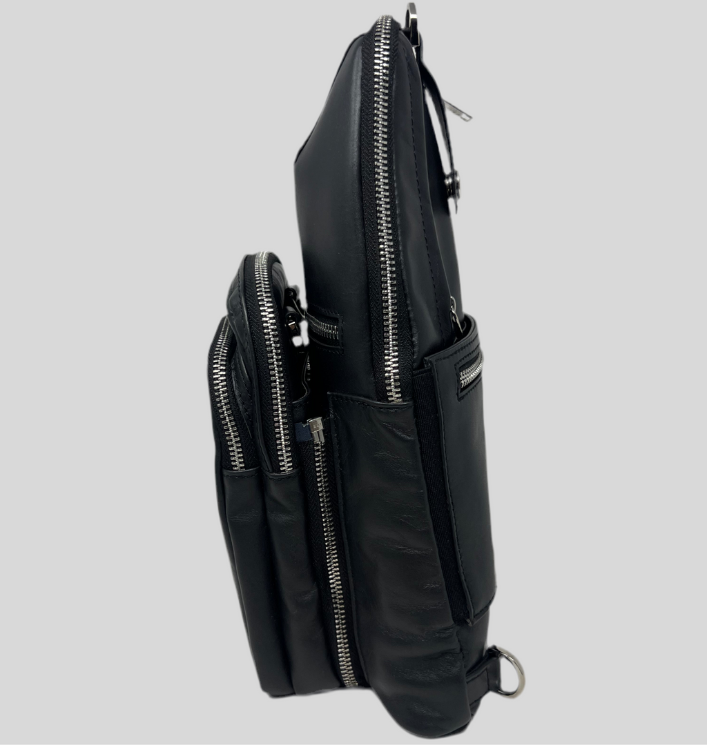 Sac bandoulière 3 en 1 Unisexe avec section pour carte RFID, Noir Gabriel