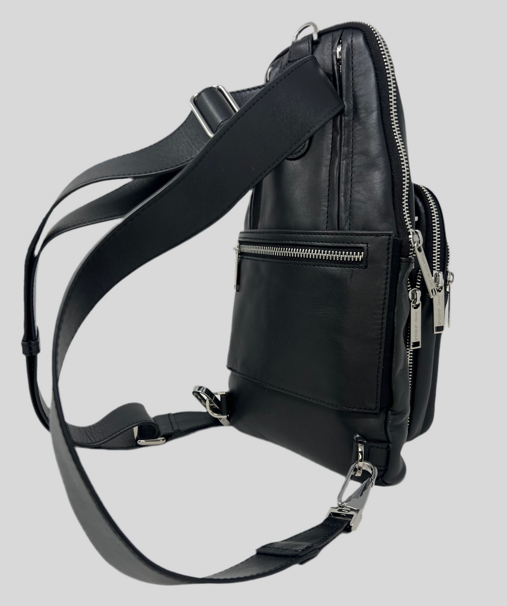 Sac bandoulière 3 en 1 Unisexe avec section pour carte RFID, Noir Gabriel
