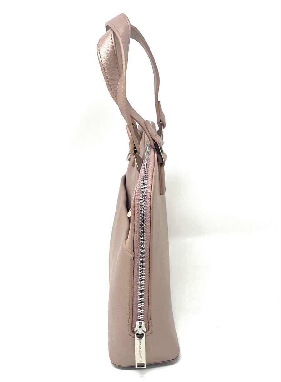 Sac à main en Cuir Rose Platine  | Justine