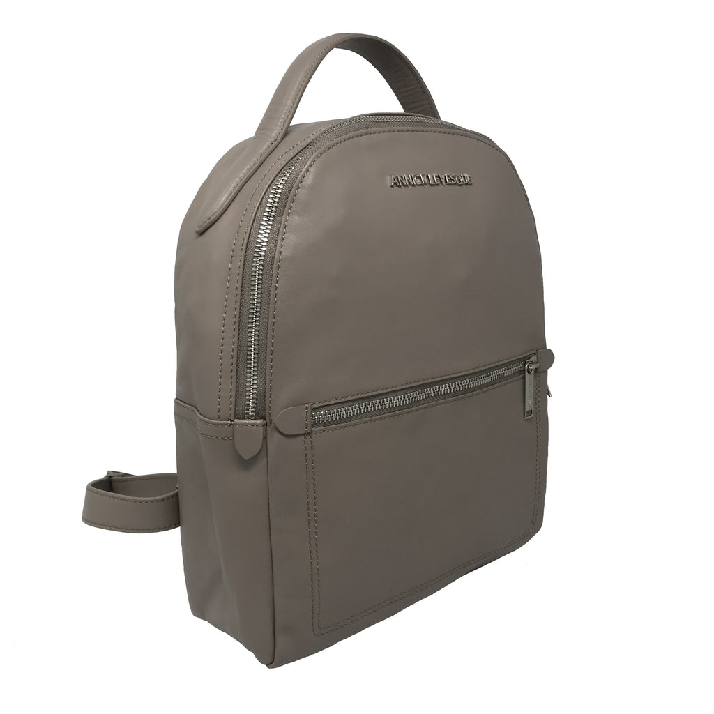 Sac à dos en cuir taupe - Eve