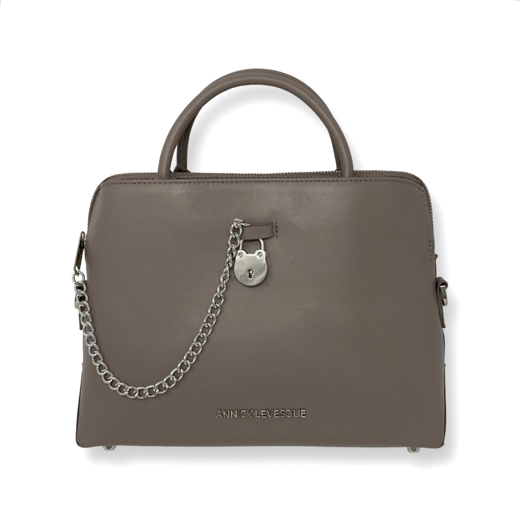 Sac à main en cuir taupe | Miranda
