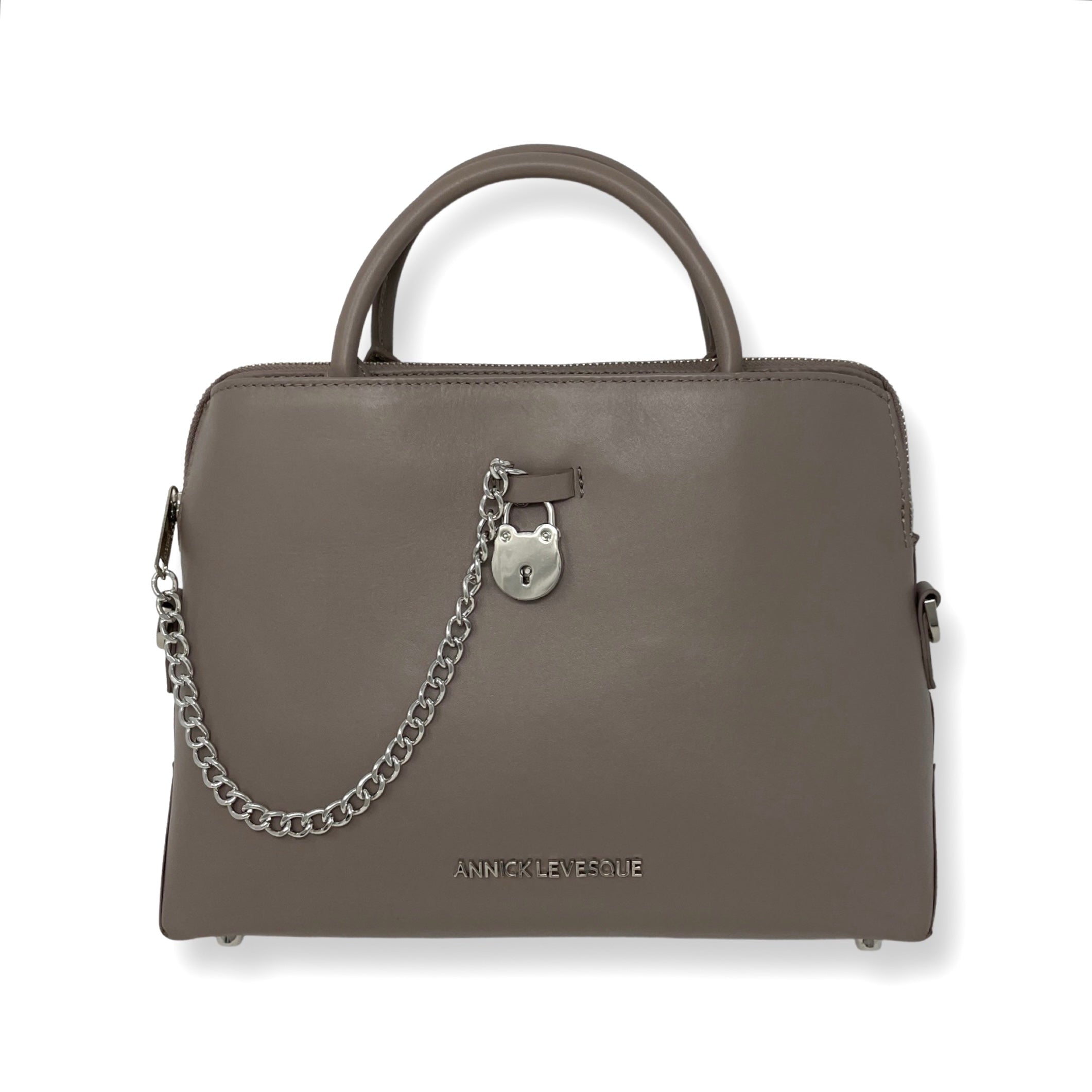 Sac à main en cuir taupe | Miranda