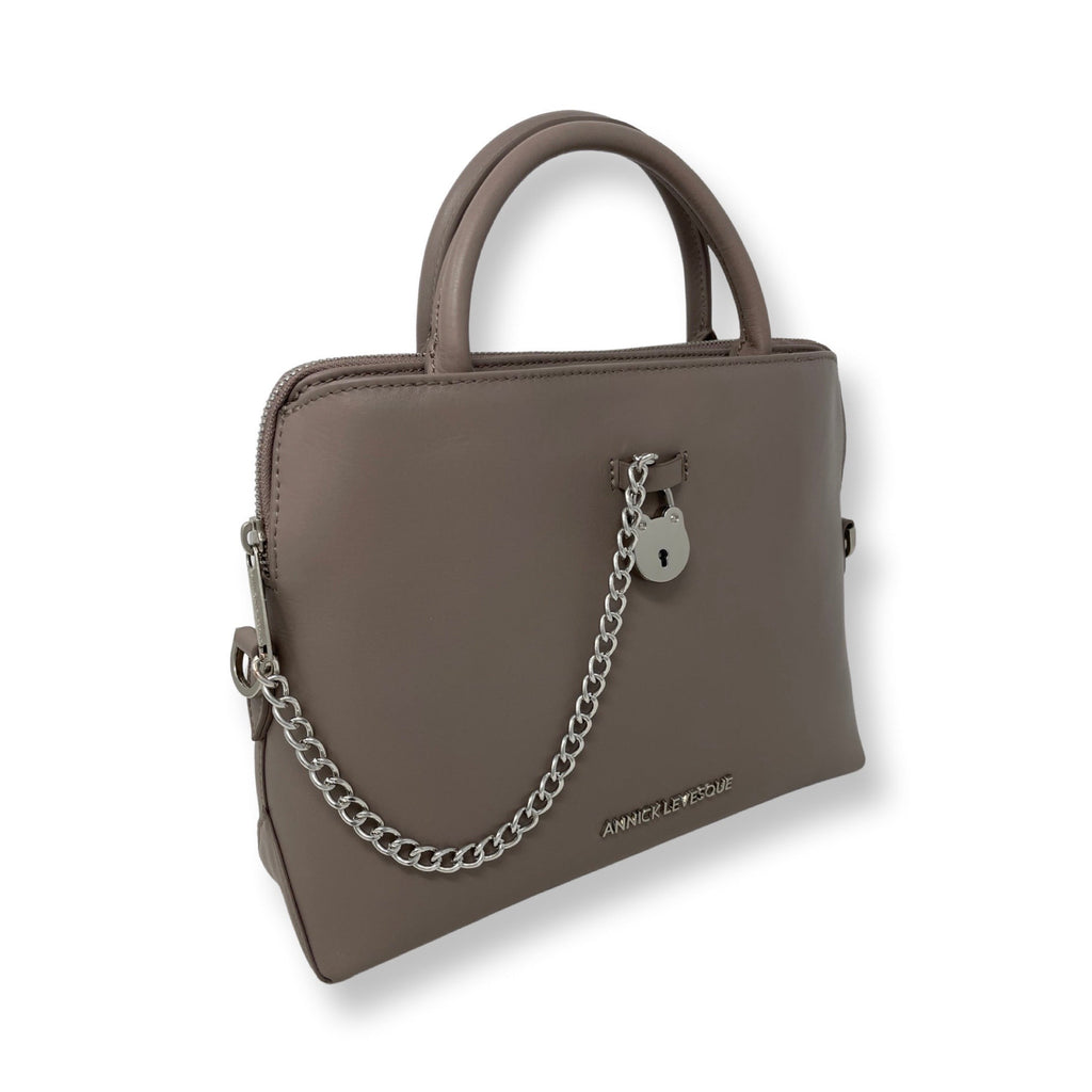 Sac à main en cuir taupe | Miranda