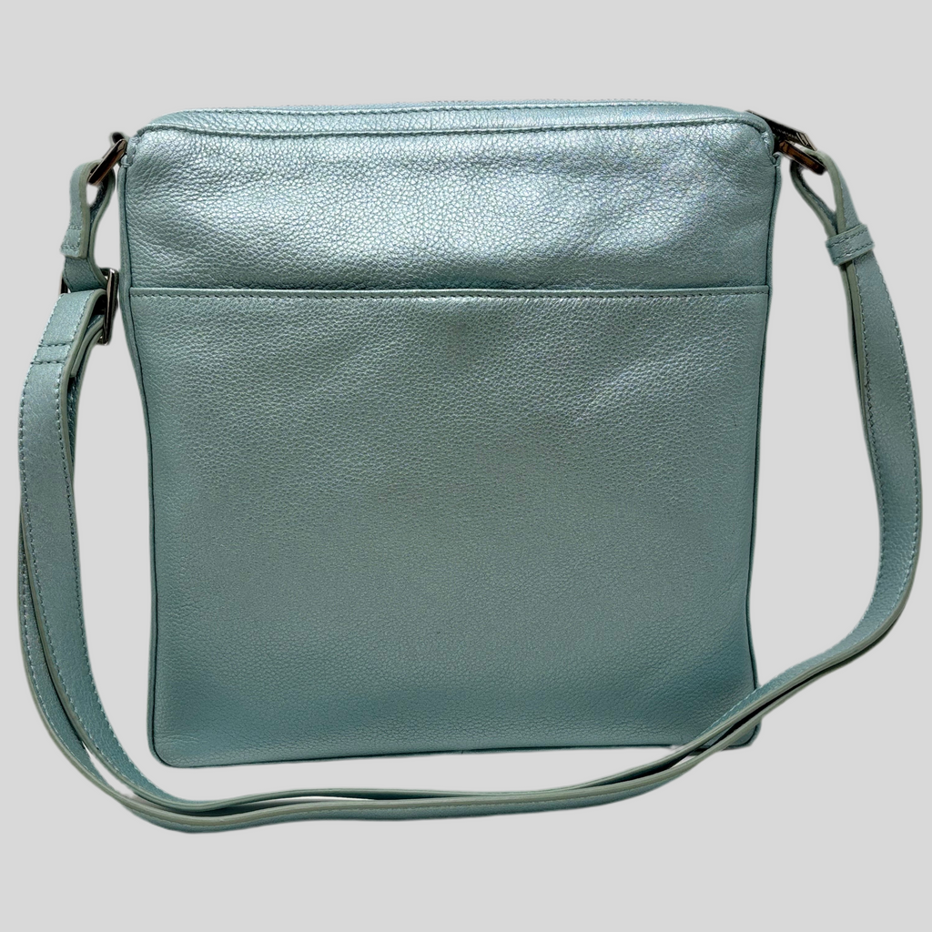 Sac à Bandoulière en cuir bleu céleste | Gisèle