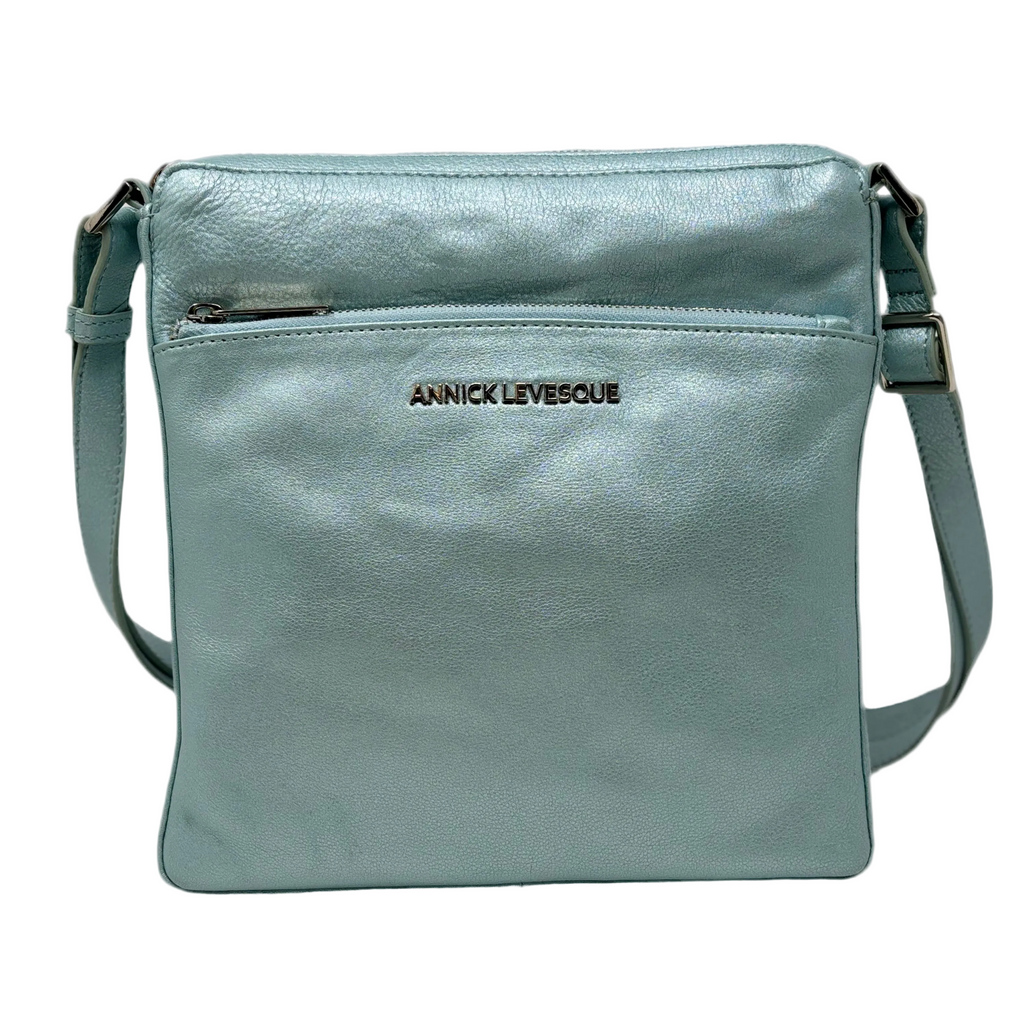 Sac à Bandoulière en cuir bleu céleste | Gisèle