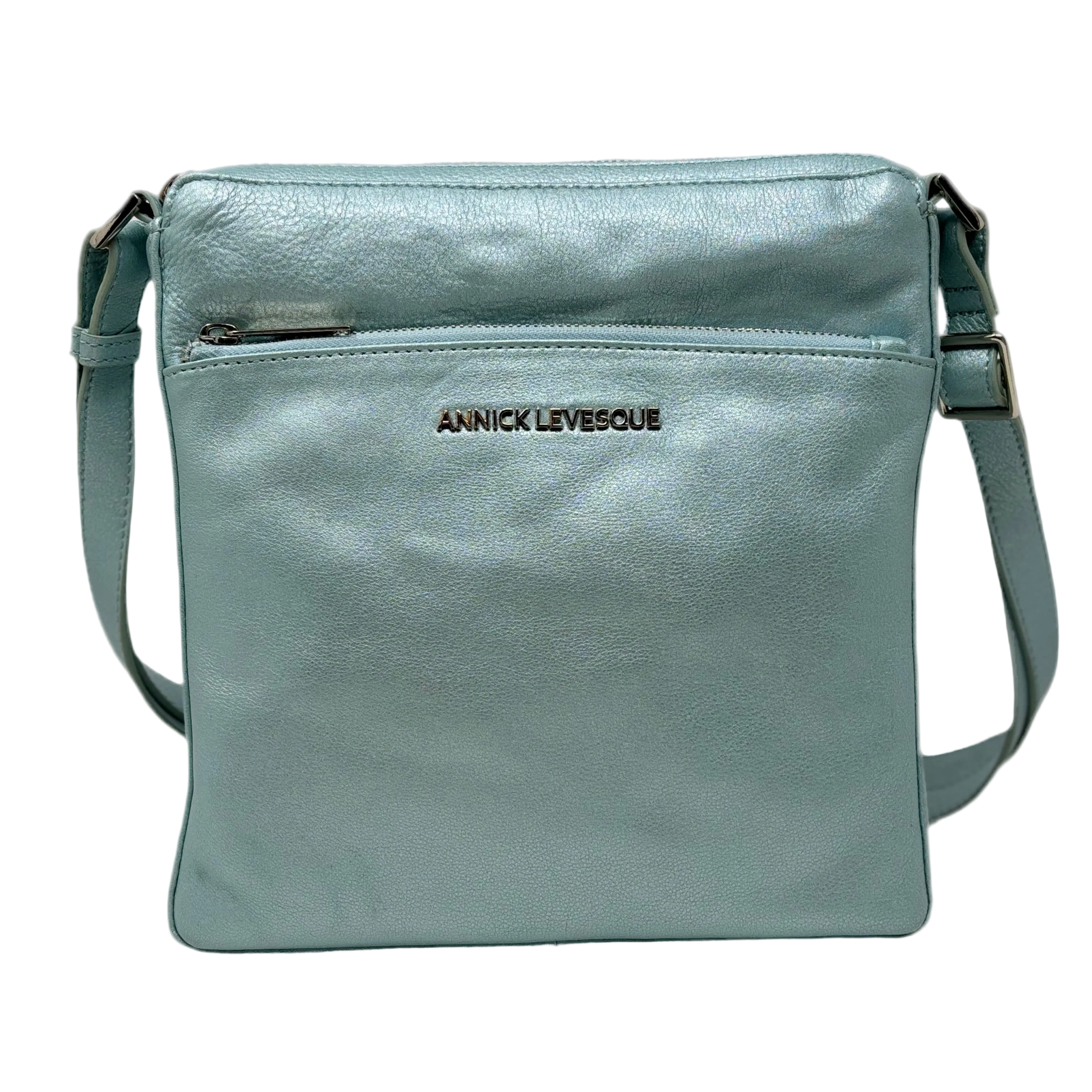 Sac à Bandoulière en cuir bleu céleste | Gisèle