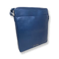 Sac d’ordinateur en cuir à bandoulière bleu marine | MalKa