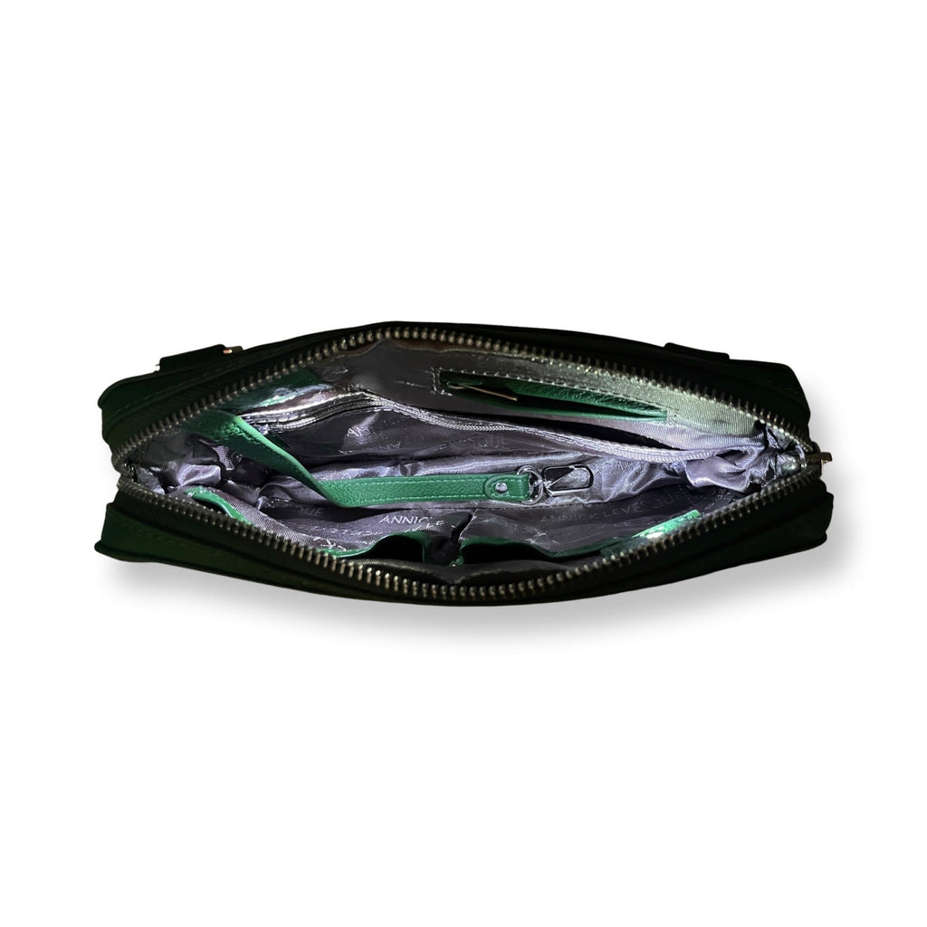 Petit sac bandoulière en Cuir Véritable Dark Green, Annie