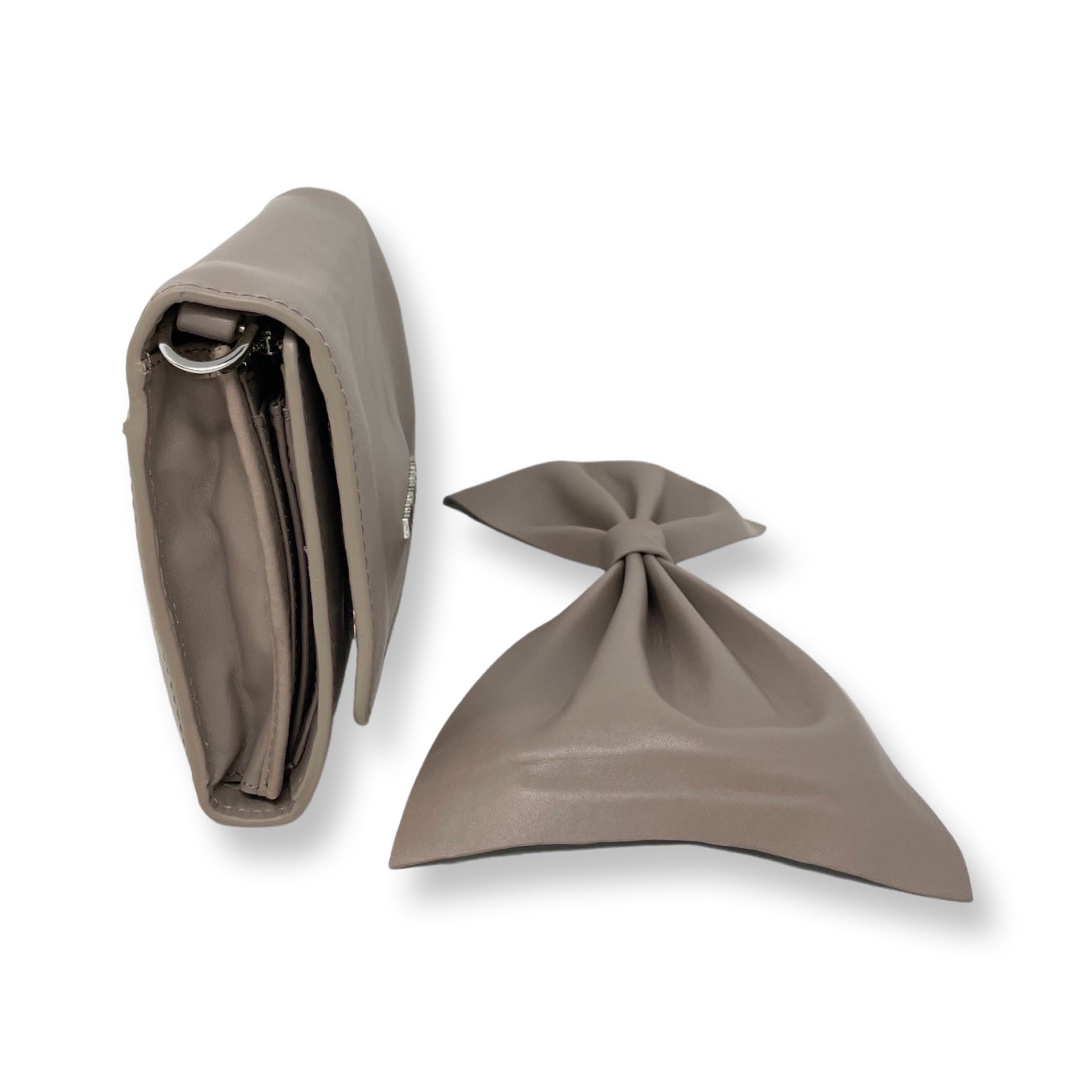 Sac de soirée avec noeud papillon, taupe - Scarlett