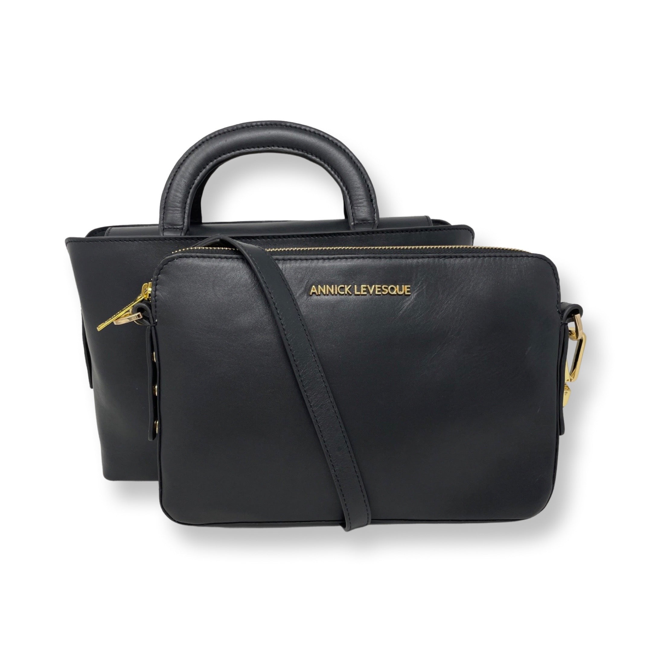 Sac à main deux en un, noir - Clarence Moyen