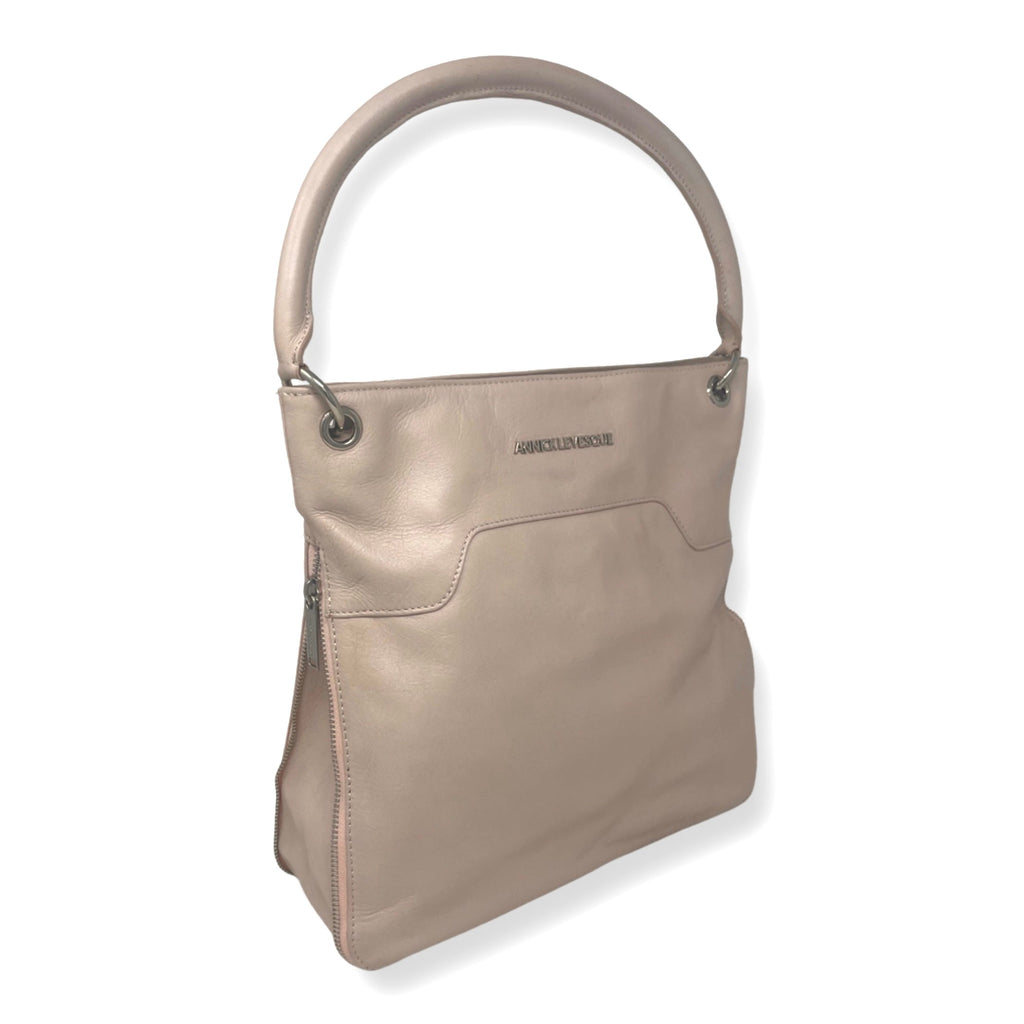 Sac à main en cuir rose poudre - Amelie