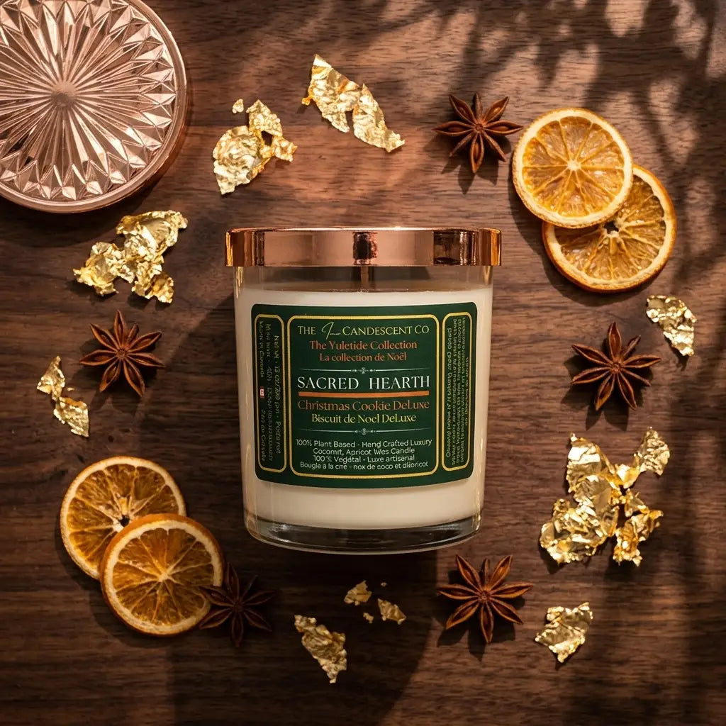 SACRED HEARTH | Warm spiced Christmas luxury coconut apricot wax candle