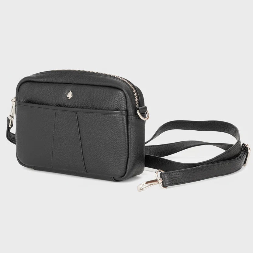 Greenwood Leather Mini Crossbody Bag. Premium Full-Grain Pebbled Leather Handbag