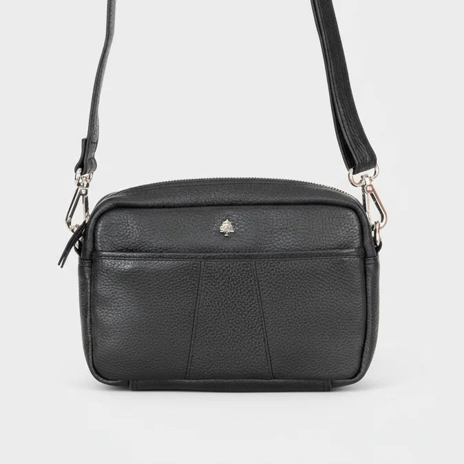 Greenwood Leather Mini Crossbody Bag. Premium Full-Grain Pebbled Leather Handbag