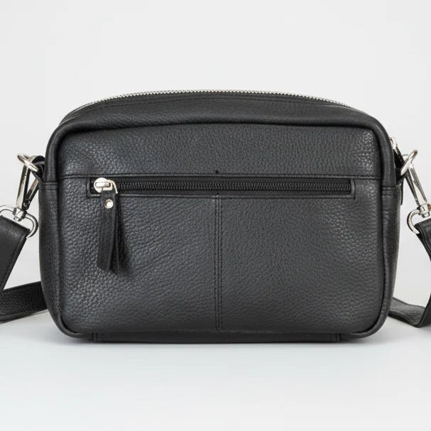 Greenwood Leather Mini Crossbody Bag. Premium Full-Grain Pebbled Leather Handbag
