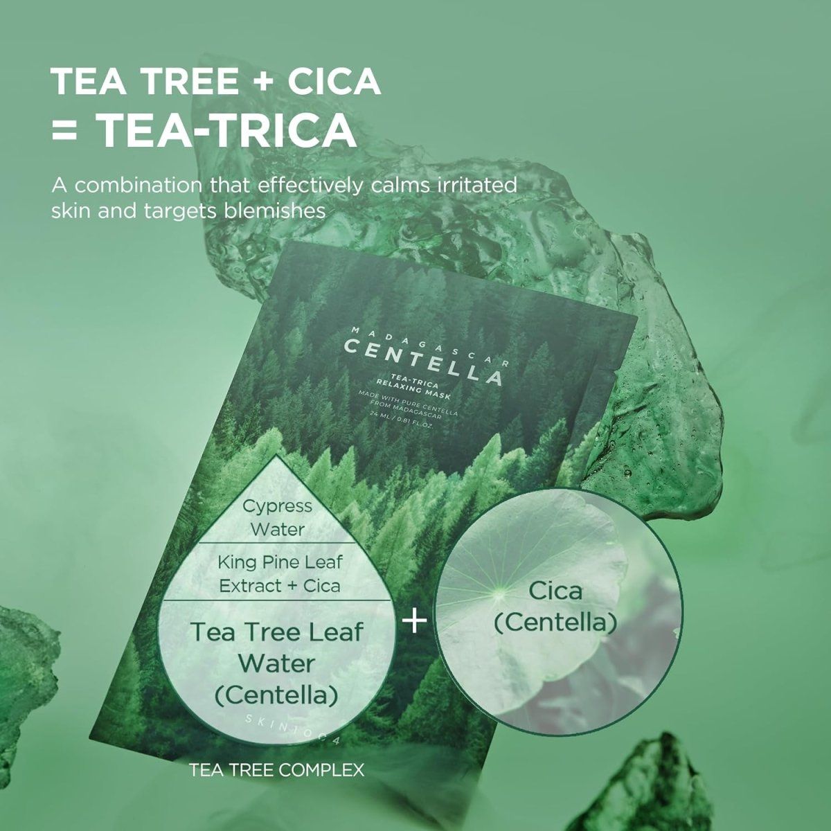 SKIN1004 Madagascar Centella Tea-Trica Relaxing Mask 24ml - 5 Masks