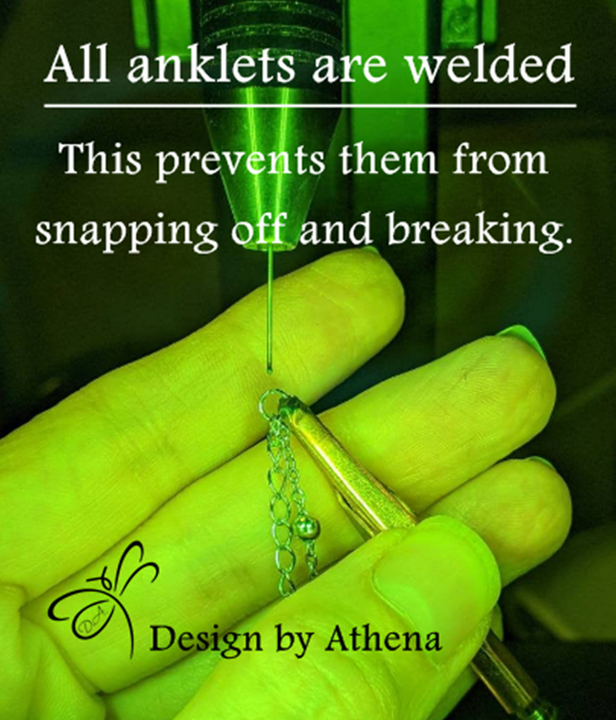 Herringbone Anklet — Platinum-Plated Sterling Silver